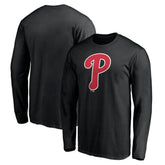 Black Philadelphia Phillies Official Team Logo Long Sleeve T-Shirt