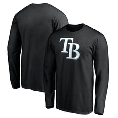 Black Tampa Bay Rays Official Team Logo Long Sleeve T-Shirt