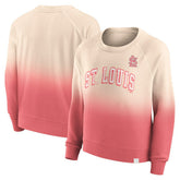 Tan/Red St. Louis Cardinals Fanatics Women's Luxe Lounge Arch Raglan Pullover Sweatshirt