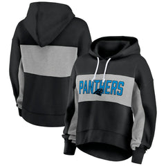Women's Filled Stat Sheet Lighweight Modest Crop Hoodie - Carolina Panthers Hoodies