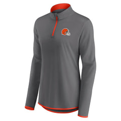 Women's Adult Corner Long Sleeve 1/4 Zip Top - Cleveland Browns Tops