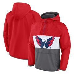NHL Washington Capitals Fanatics Flagrant Foul Anorak Raglan Half-Zip Hoodie Jacket