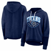 Women's Lightewight Modest Crop Lounge Helmet Arch Pullover Hoodie - Tennessee Titans Hoodies