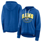 Women's Lightewight Modest Crop Lounge Helmet Arch Pullover Hoodie - Los Angeles Rams Hoodies