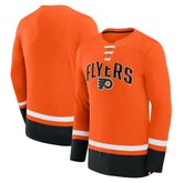 NHL Philadelphia Flyers Fanatics Back Pass Lace-Up Long Sleeve T-Shirt