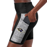 Certo Women's High Waist Logo Two-Pocket Biker Shorts - Baltimore Ravens Shorts