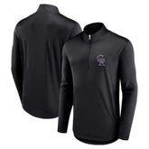 Black Colorado Rockies Fanatics Quarterback Quarter-Zip Top
