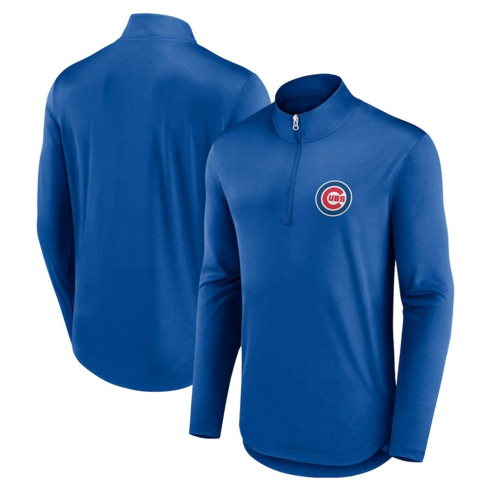 Royal Chicago Cubs Fanatics Quarterback Quarter-Zip Top