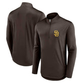 Brown San Diego Padres Fanatics Quarterback Quarter-Zip Top