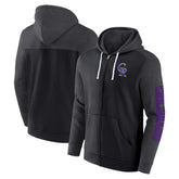 Black Colorado Rockies Fanatics Offensive Line Up Lightweight Full-Zip Hoodie