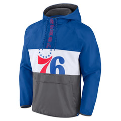 Fanatics Philadelphia 76ers Anorak Flagrant Foul Color-Block Raglan Hoodie Half-Zip Jacket