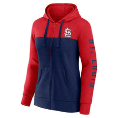 Red/Navy St. Louis Cardinals Fanatics Women's City Ties Hoodie Full-Zip Sweatshirt