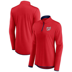 Red Washington Nationals Fanatics Women's Corner Quarter-Zip Top