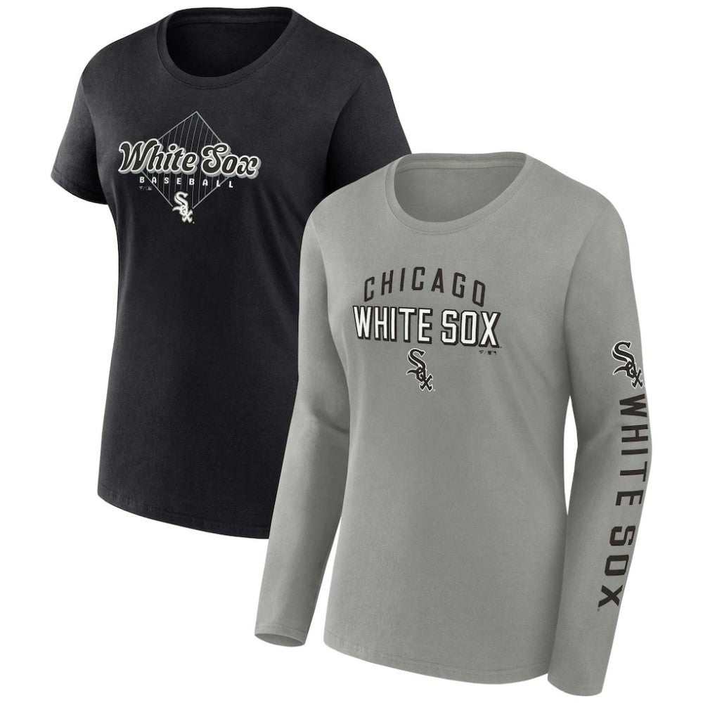 Gray/Black Chicago White Sox Fanatics Women's T-Shirt Combo Pack