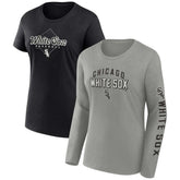 Gray/Black Chicago White Sox Fanatics Women's T-Shirt Combo Pack