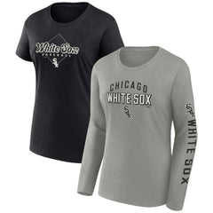 Gray/Black Chicago White Sox Fanatics Women's T-Shirt Combo Pack