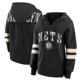 Fanatics Brooklyn Nets Women's Bold Move Dolman V-Neck High Hip Hoodie