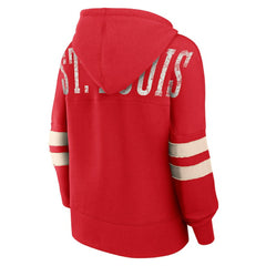 Red St. Louis Cardinals Fanatics Women's Bold Move Notch Neck High Hip Hoodie