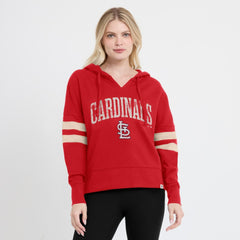 Red St. Louis Cardinals Fanatics Women's Bold Move Notch Neck High Hip Hoodie