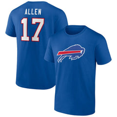 Josh Allen Icon Player Name & Number T-Shirt - Buffalo Bills T-shirts