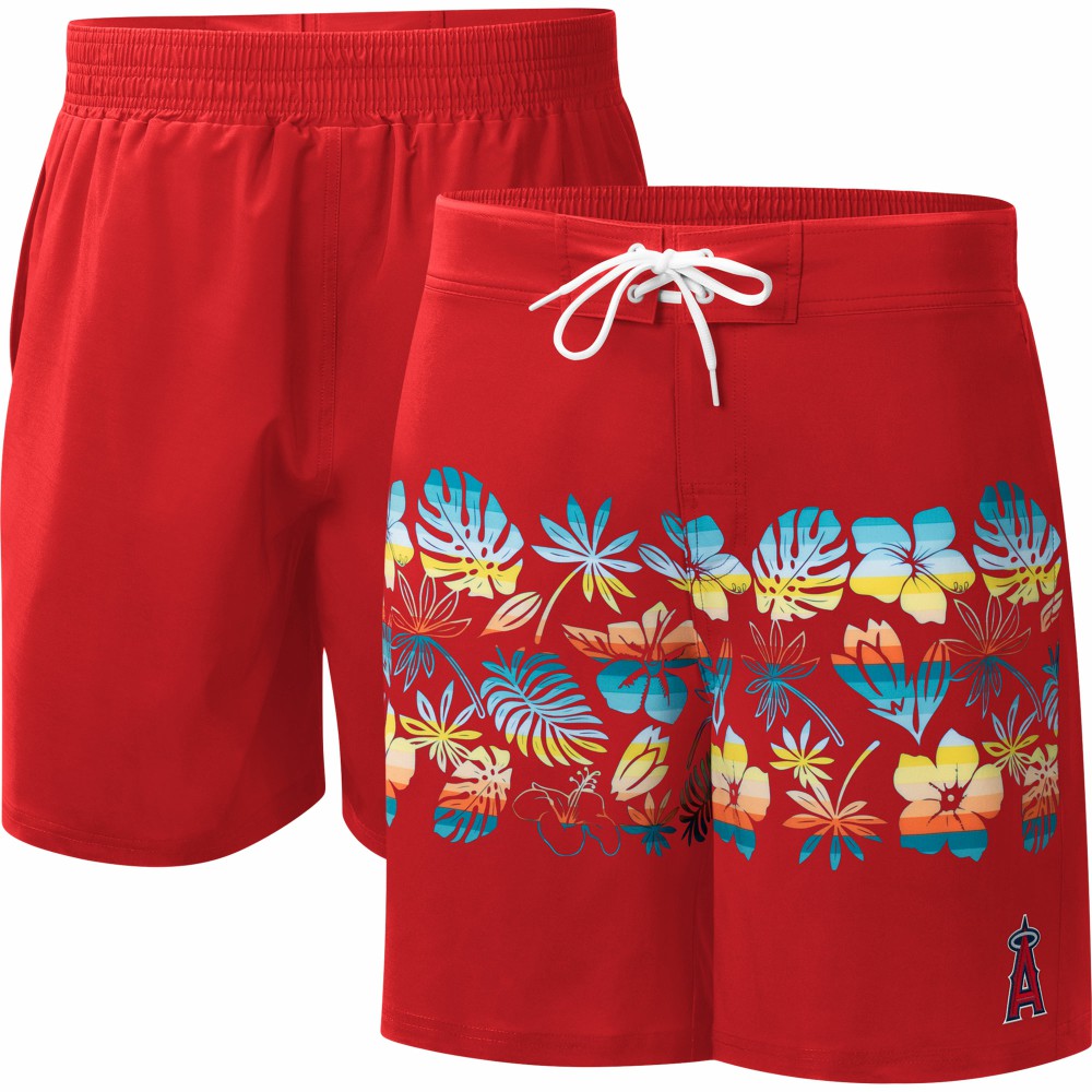 Red Los Angeles Angels G-III Sports by Carl Banks Breeze Volley Swim Shorts