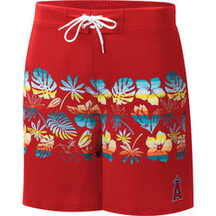 Red Los Angeles Angels G-III Sports by Carl Banks Breeze Volley Swim Shorts