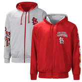 Red/Heather Gray St. Louis Cardinals G-III Sports by Carl Banks Southpaw Reversible Raglan Hoodie Full-Zip Jacket
