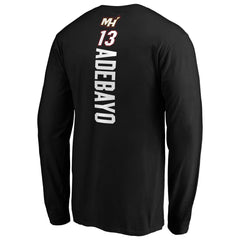 Bam Adebayo Miami Heat Playmaker Team Name & Number Long Sleeve T-Shirt