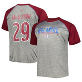 NHL Nathan MacKinnon Colorado Avalanche Fanatics Big & Tall Contrast Raglan Name & Number T-Shirt