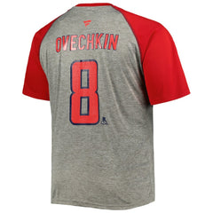 NHL Alexander Ovechkin Washington Capitals Fanatics Big & Tall Captain Patch Contrast Raglan Name & Number T-Shirt