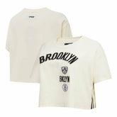 Brooklyn Nets Pro Standard Women's Retro Classic Cropped Boxy T-Shirt