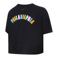 Philadelphia 76ers Pro Standard Women's Washed Neon Cropped Boxy T-Shirt