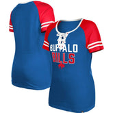 Women's Throwback Raglan Lace-Up T-Shirt - Buffalo Bills T-shirts
