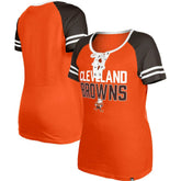 Women's Throwback Raglan Lace-Up T-Shirt - Cleveland Browns T-shirts