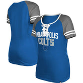 Women's Raglan Lace-Up T-Shirt - Indianapolis Colts T-shirts