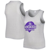 Gray Colorado Rockies Soft as a Grape Women's Plus Size High Neck Tri-Blend Tank Top
