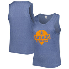 Navy Houston Astros Soft as a Grape Women's Plus Size High Neck Tri-Blend Tank Top