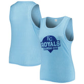 Royal Kansas City Royals Soft as a Grape Women's Plus Size High Neck Tri-Blend Tank Top