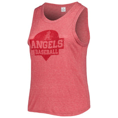 Red Los Angeles Angels Soft as a Grape Women's Plus Size High Neck Tri-Blend Tank Top
