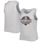 Gray San Diego Padres Soft as a Grape Women's Plus Size High Neck Tri-Blend Tank Top