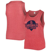 Red St. Louis Cardinals Soft as a Grape Women's Plus Size High Neck Tri-Blend Tank Top