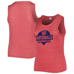 Red Washington Nationals Soft as a Grape Women's Plus Size High Neck Tri-Blend Tank Top