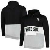 Black/White Chicago White Sox Big & Tall Fleece Half-Zip Hoodie