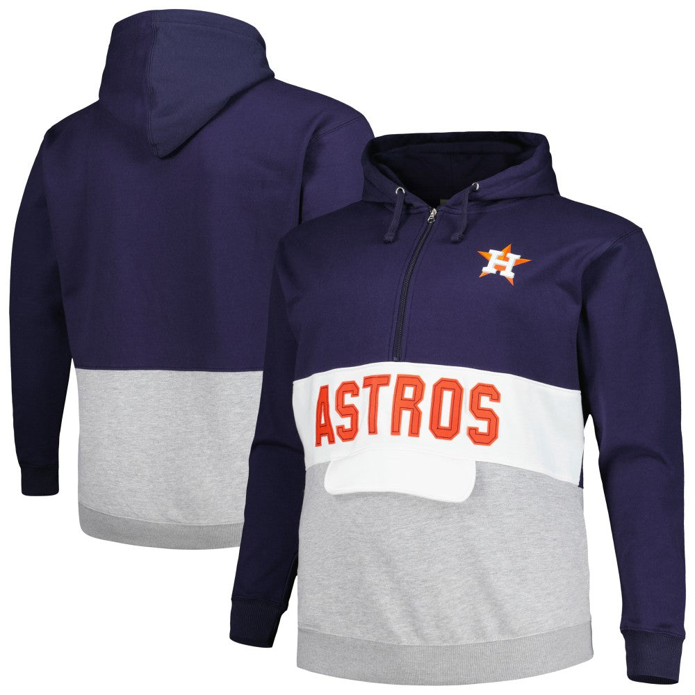 Navy/White Houston Astros Big & Tall Fleece Half-Zip Hoodie