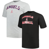 Black/Heather Gray Los Angeles Angels Profile Big & Tall T-Shirt Combo Pack