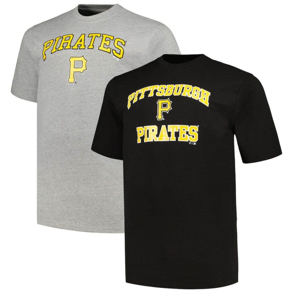 Black/Heather Gray Pittsburgh Pirates Profile Big & Tall T-Shirt Combo Pack