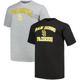 Black/Heather Gray San Diego Padres Profile Big & Tall T-Shirt Combo Pack