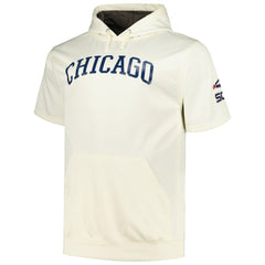 Oatmeal Chicago White Sox Profile Big & Tall Contrast Short Sleeve Pullover Hoodie
