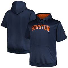 Navy Houston Astros Profile Big & Tall Contrast Short Sleeve Pullover Hoodie