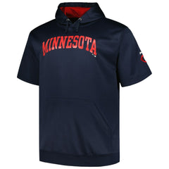 Navy Minnesota Twins Profile Big & Tall Contrast Short Sleeve Pullover Hoodie
